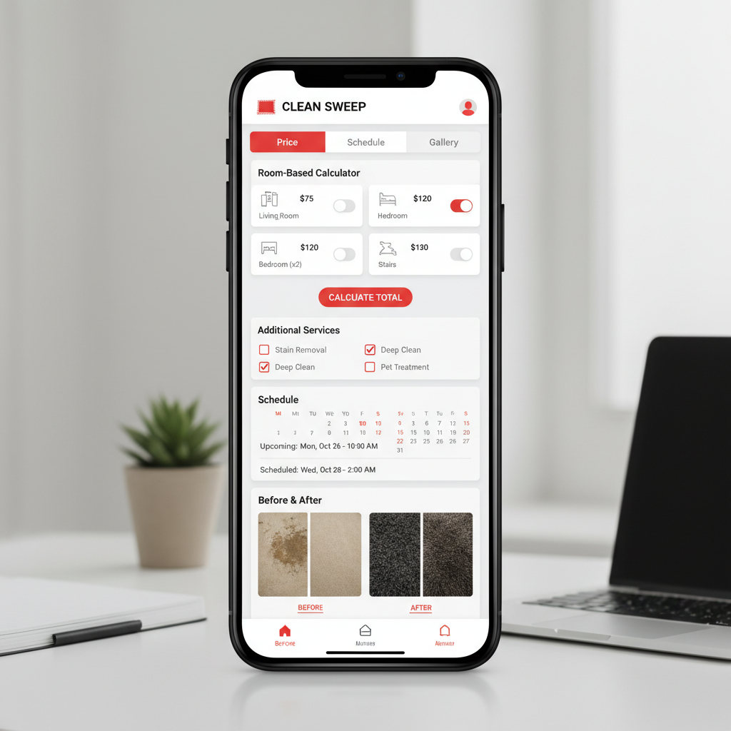 Carpet Cleaning app preview